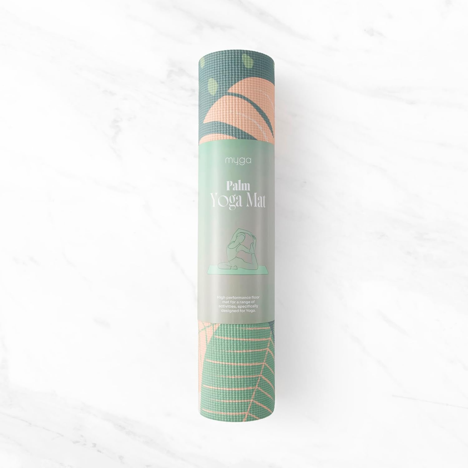 Myga 6Mm Printed Yoga Mat - Non-Slip Exercise Mat for Men & Women - Thick & Comfortable for Yoga, Pilates & Meditation - Lightweight & Durable for Home, Gym & Travel - 173Cm X 61Cm