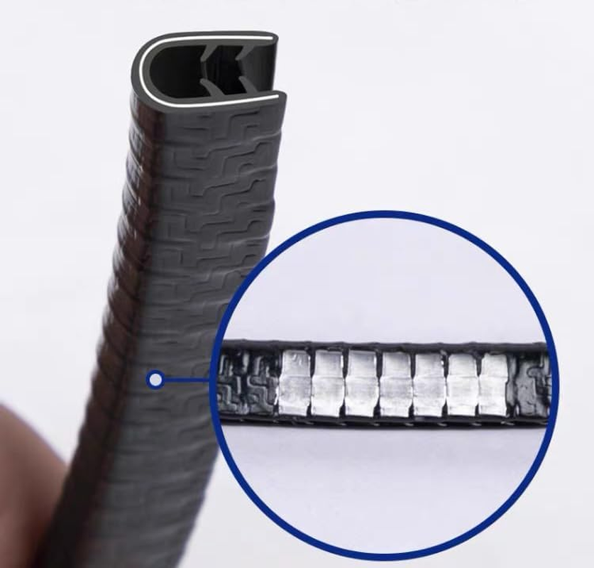 20Ft(6M) Black Car Door Edge Guards, Rubber Trim with U Shape, Universal Fit for Most Cars, No Glue image number 2