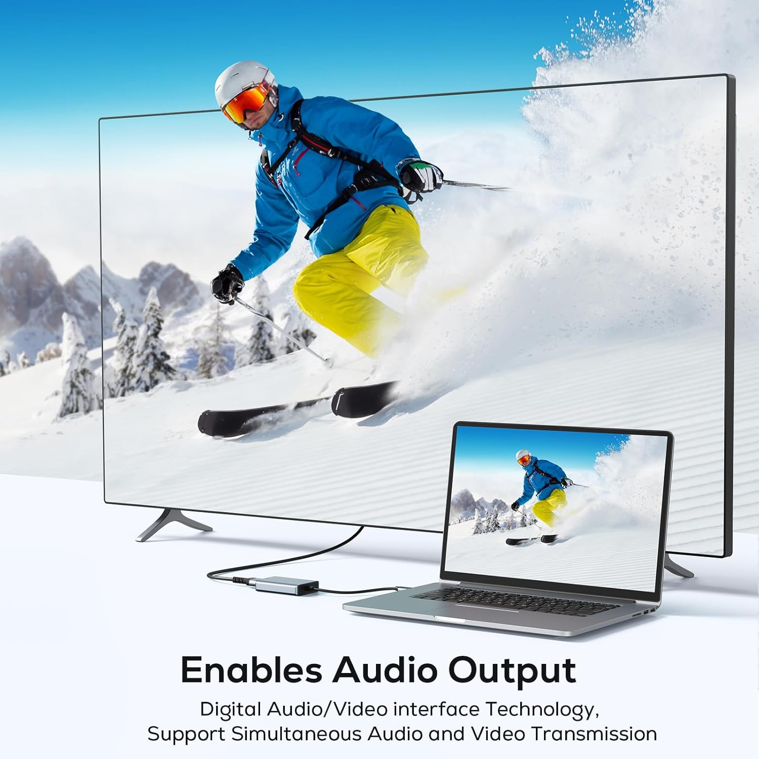 ABLEWE USB to HDMI Adapter, Upgraded Aluminum HDMI to USB 3.0 & 2.0 Audio Video Graphics Converter Cable for PC Laptop Monitor Projector Desktop Tv,Support Mac Os,Windows 10/8.1/8/7 image number 5