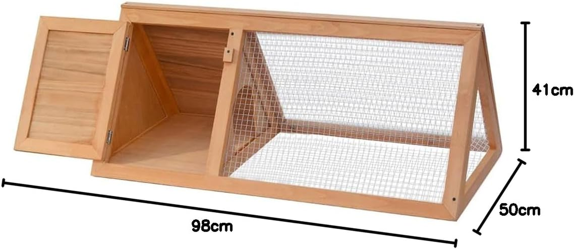 Rabbit Hutch, Outdoor Animal Rabbit Cage Guinea Pig Cage Outdoor Wooden Bunny Hutch Rabbit Cage for Small Animals, 98 X 50 X 41 Cm image number 4