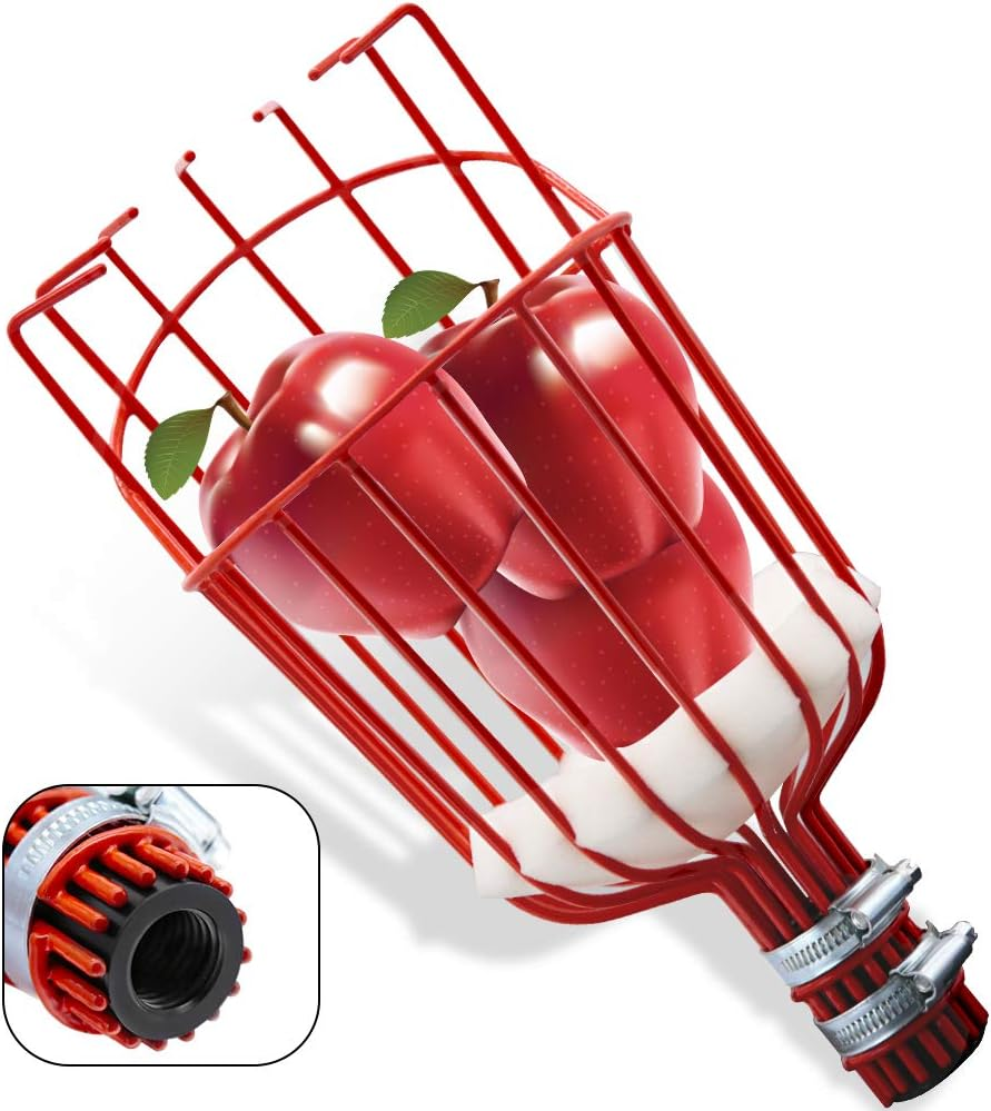 SANLIKE Fruit Picker Pole with Basket 13 FT Adjustable Higher Lightweight Fruit Grabber Tool with Extension Pole for Apple Avocado Lemon Peach Pear Mango and Other Fruit Tree Harvester