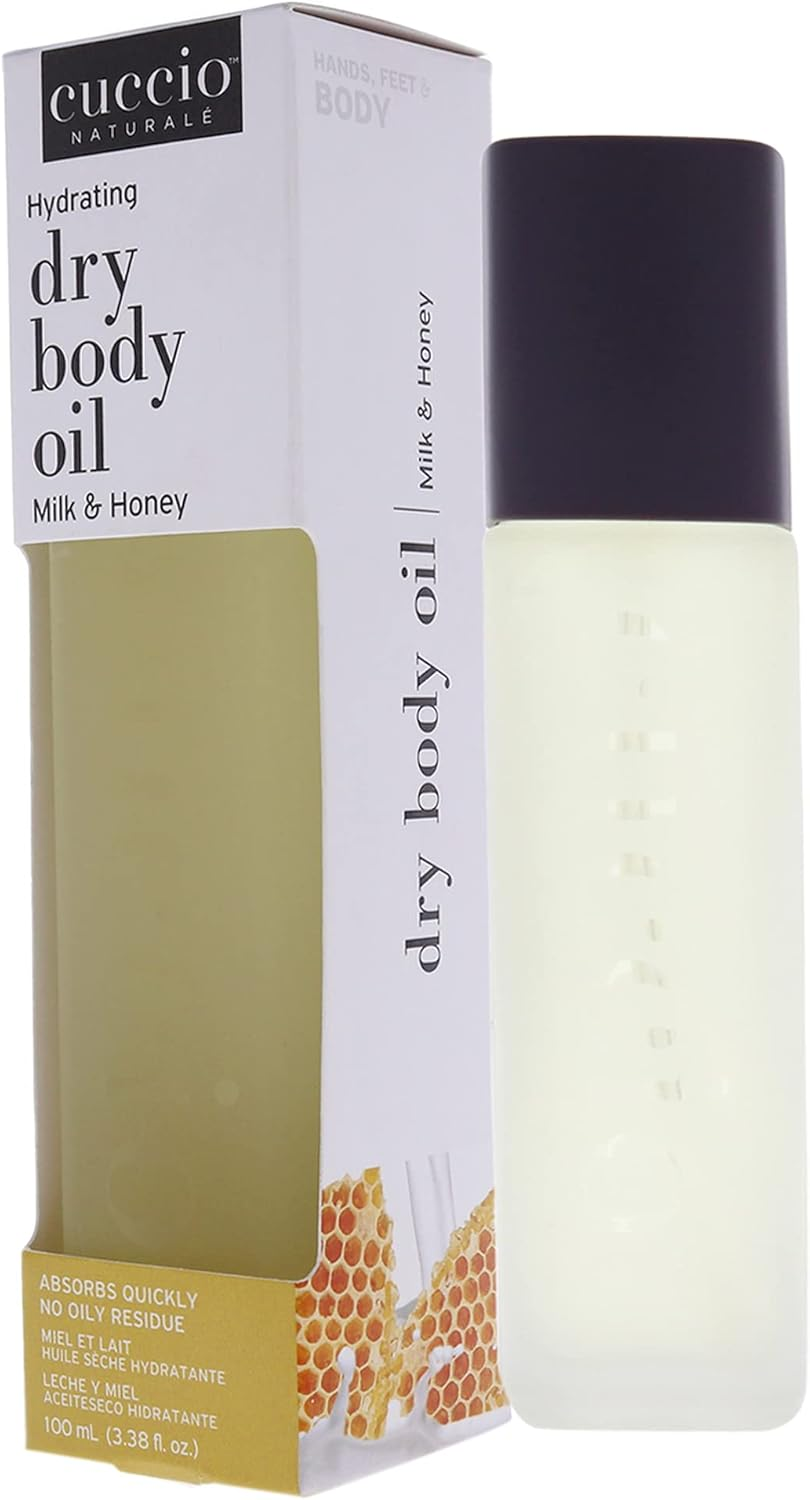 Cuccio Naturale Hydrating Dry Body Oil - Scented, Renewing and Essential Moisturizing Treatment for Dry Skin Repair - Paraben Free Formula with All Natural Ingredients - Milk and Honey - 100 ML image number 6