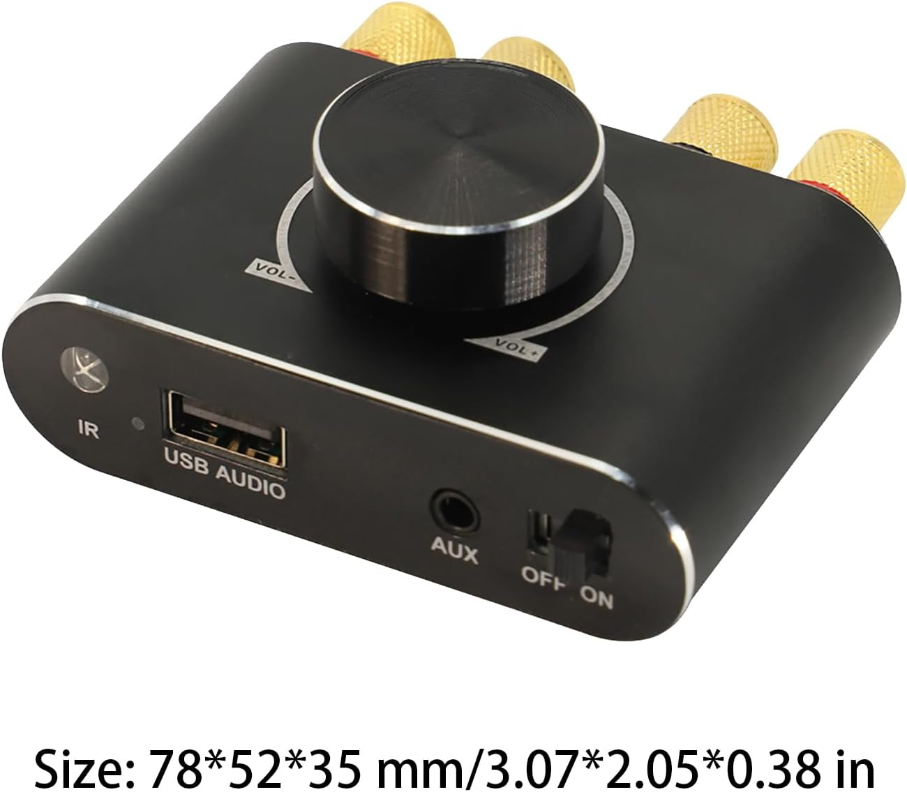 BT Audio Amplifier Premium Aluminum Alloy Oxidation Process Knob Control for Home Entertainment Black (Black)