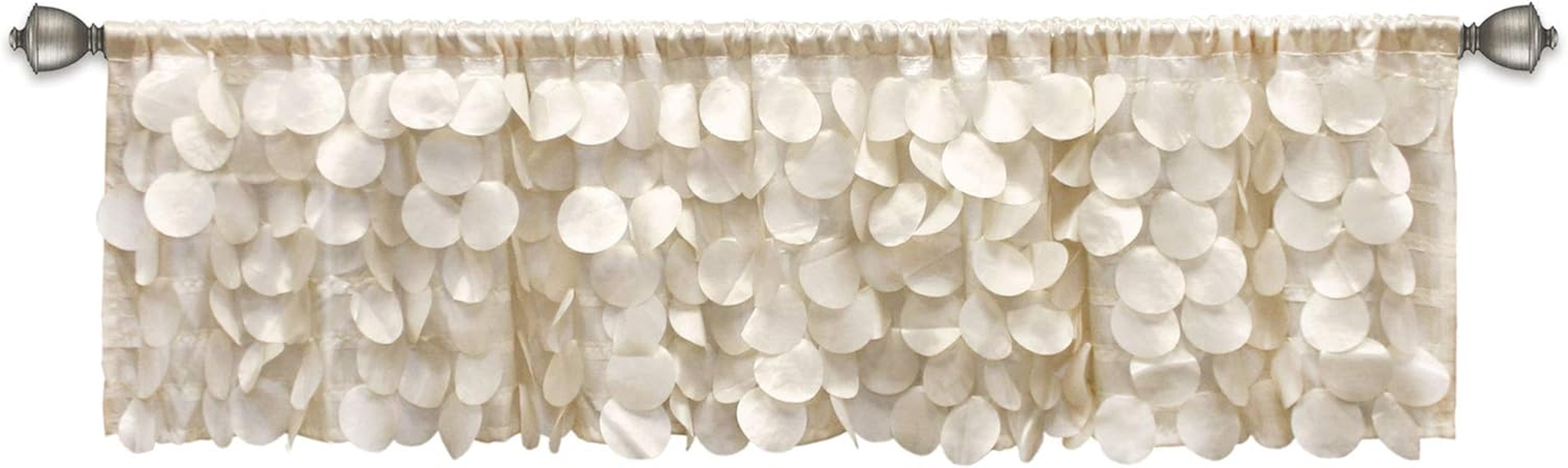 Lush Decor Gigi Valance Window Curtin, 14" X 70", Ivory image number 4