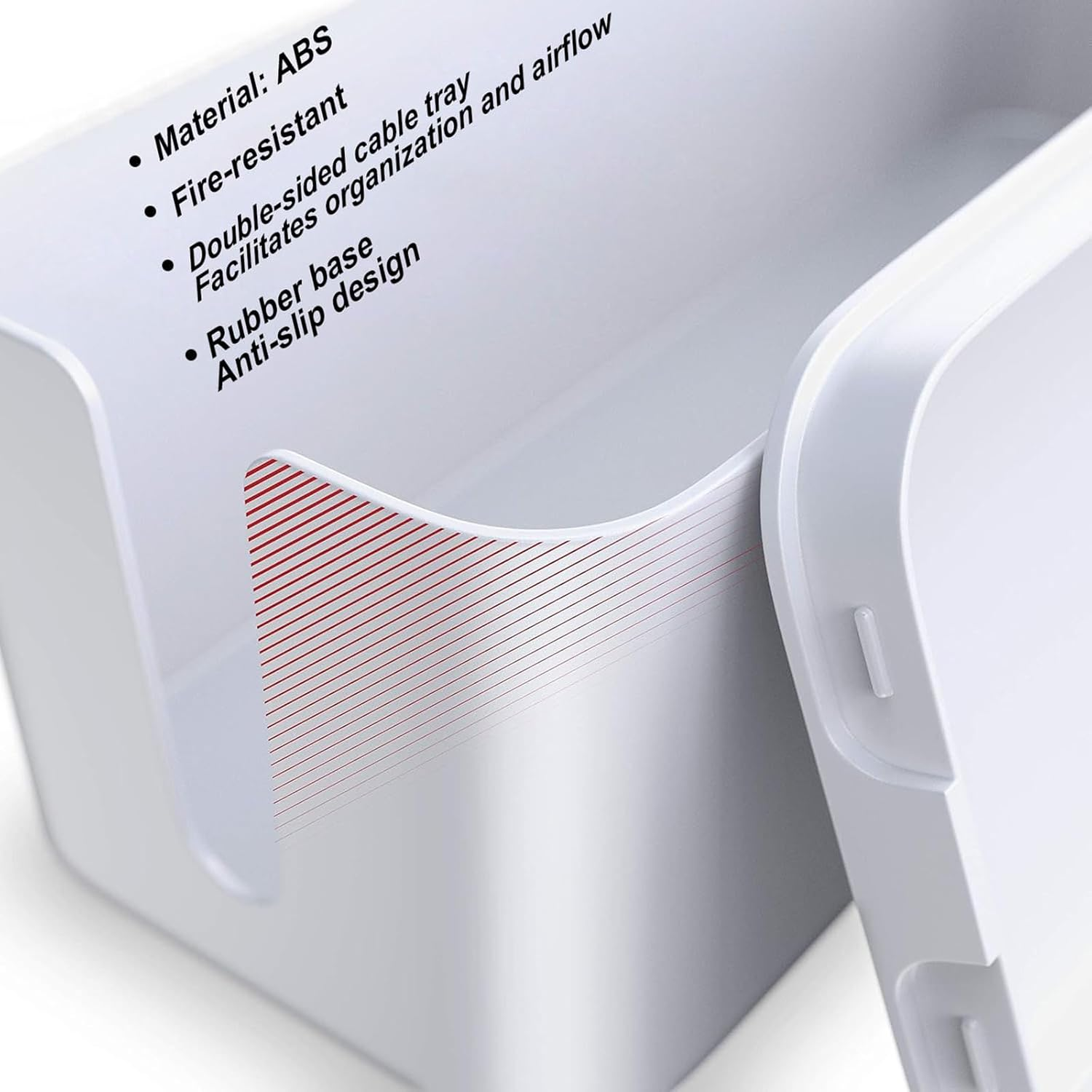 3PCS Cable Management Boxes Organizer, Cord Organiser Box System to Cover and Hide & Power Strips & Cords,Large Storage Wires Keeper Holder for Desk, TV, Computer,Usb Hub (White) image number 1