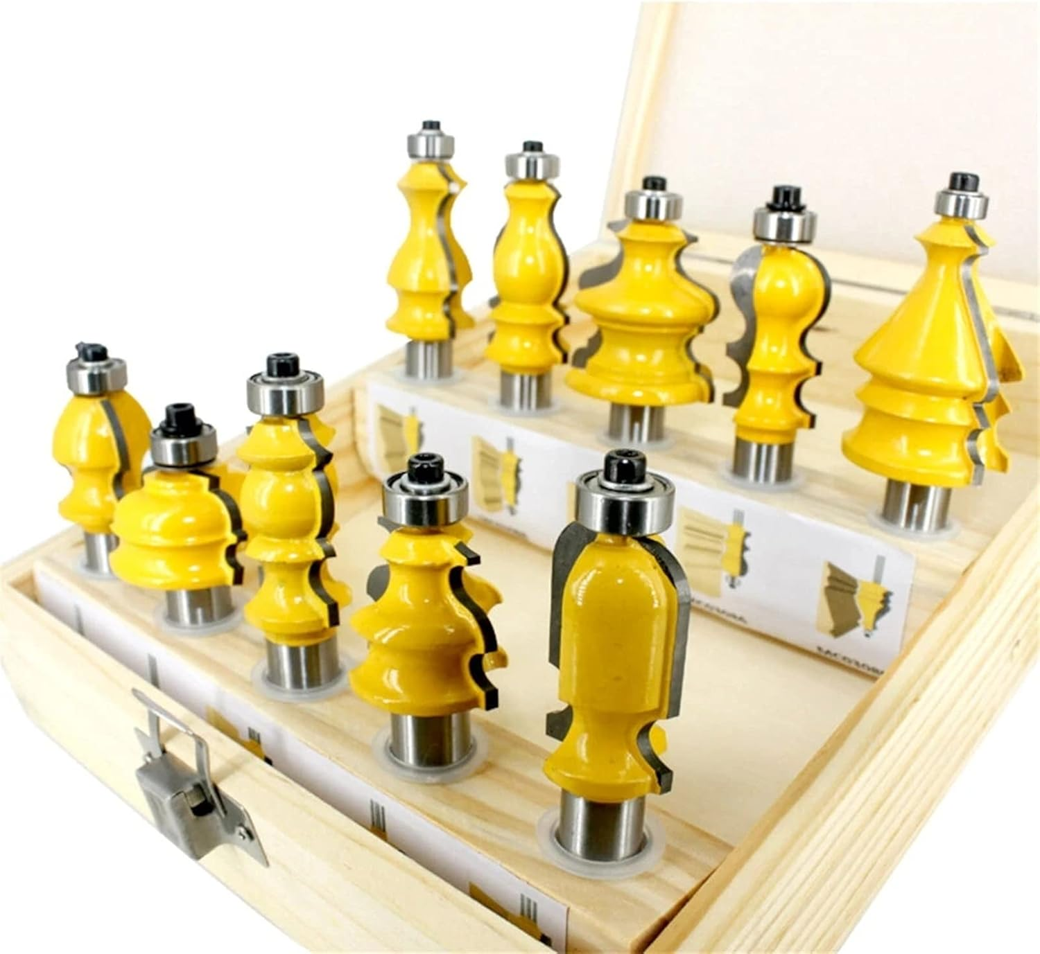 Router Bit Set 10Pcs 8Mm Shank Architectural Molding Router Bits Set Casing Base CNC Line Handrail Woodworking Cutters Face Mill Router Bits Wood Milling Cutter Tool
