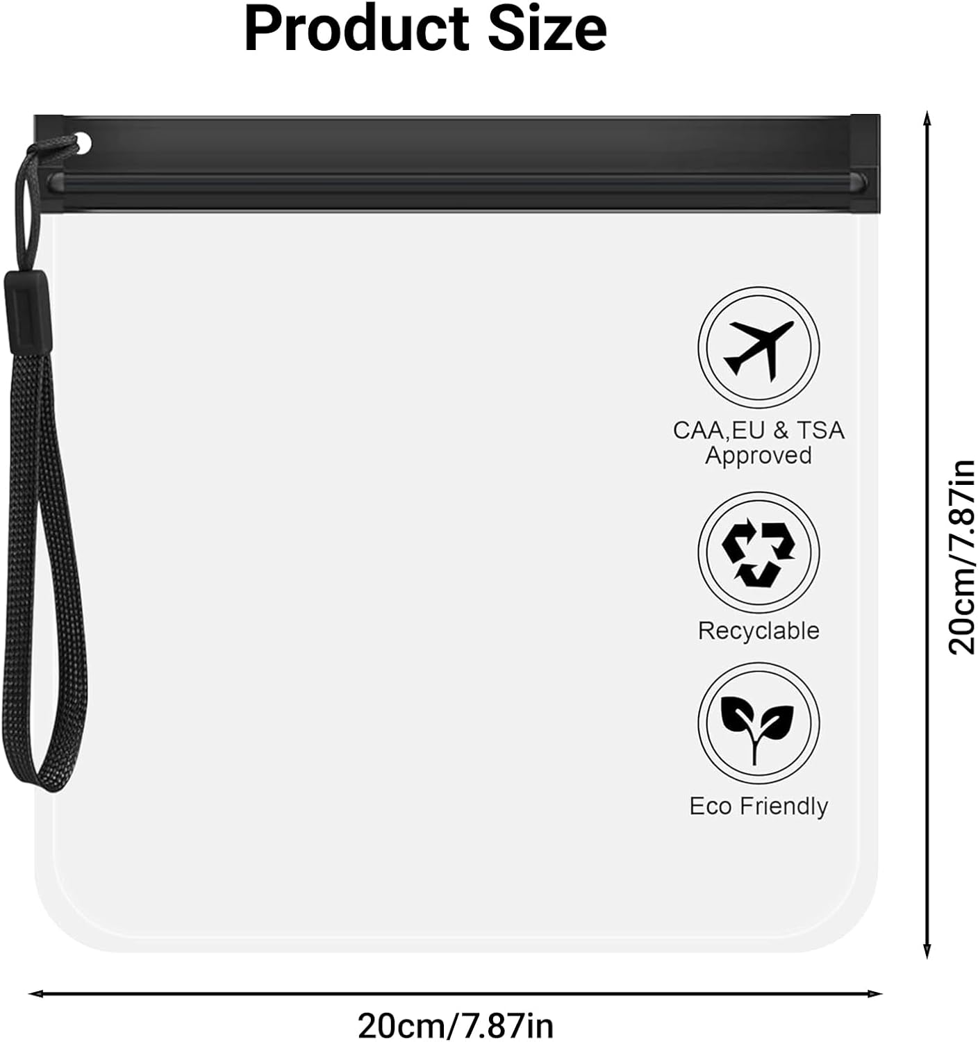 HANHOST 2 Pack TSA Approved Clear Toiletry Bag Set - 20X20Cm Leakproof Travel Essentials for Airports, Reusable EVA Cosmetic Organizer with Handle, TSA Compliant Toiletry Bag for Men & Women Travel image number 2