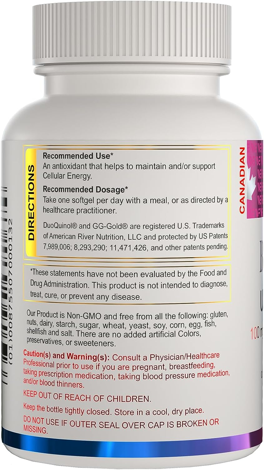 Wellness Extract Bioquinol Ubiquinol (Coq10) with Geranylgeraniol &ndash; Master Antioxidant for Heart Health, Cellular Energy 150Mg 60 Softgels image number 3