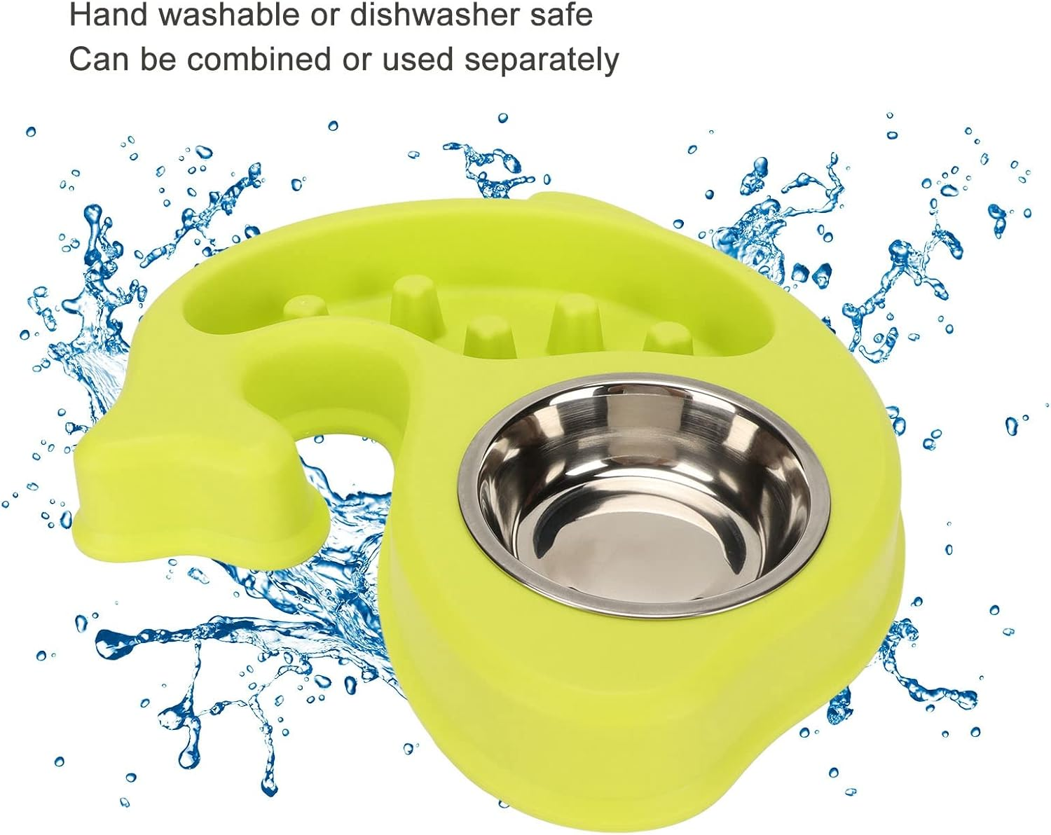 Dog Slow Feeding Bowl, Prevent Slip Promote Digestion Dishwasher Safe Puppy Puzzle Bowl, Slow Feeder Dog Bowls with Stainless Steel Bowl for Dogs Pets image number 6
