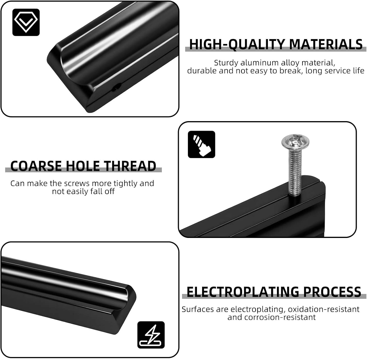 Fiabgum 10 Pcs Cabinet Handles Drawer Pulls Hardware Kitchen Handles Furniture Handle Furniture Decoration for Cabinets Cupboard Dresser Drawers Pulls - 3.8Inch Hole Center, Black - Drawn Gold 96Mm image number 5