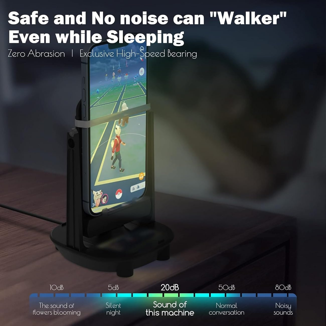 WADY 1PCS Phone Swing Step Counter Pedometer - Silent Version with USB Cable, Compatible for Walking Fitness Tracker and Cellphone Accessories - Black image number 3