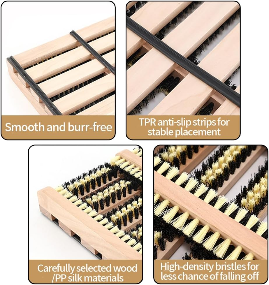 TOMVAES Boot Scraper Brush,Flat Door Scrubber Mat,All Weather Shoes & Boots Cleaner,Removes All Outdoor Dirt, Snow, Mud and Sand.Hiking Cleaner image number 2