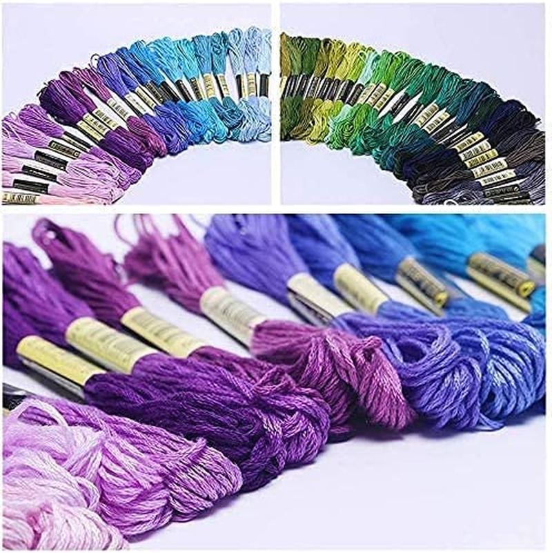 Embroidery Threads Set 100 PCS with 25 Sewing Tools Cross Stitch Starter Threads Embroidery Sewing Floss Kit for Beginners DIY Crafts image number 3