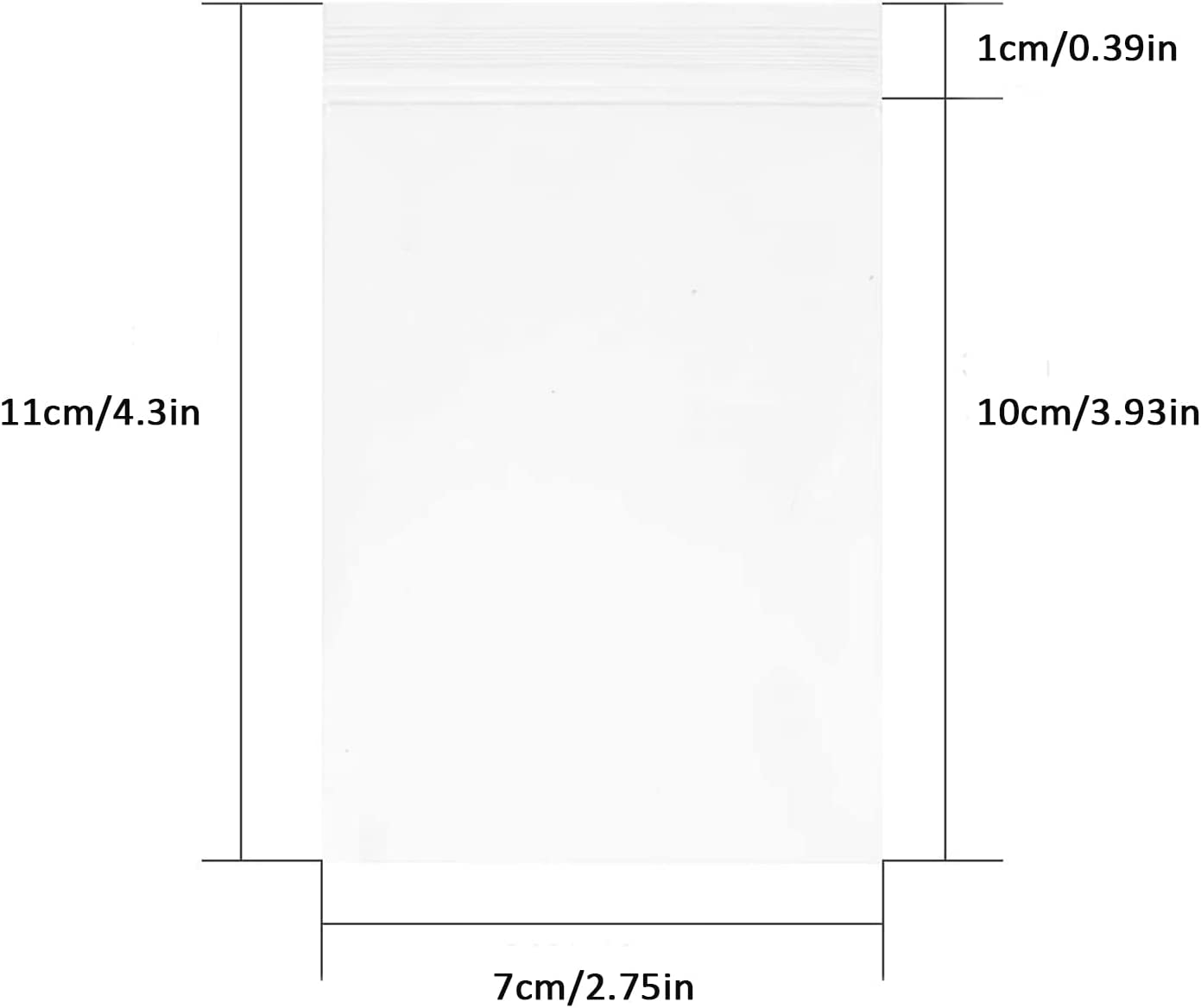 100 Pcs 7 * 11Cm Clear Poly Zipper Bags, H HOME-MART 3.15 Mil Reclosable Self Sealing Clear Plastic Bags,Pe Poly Plastic Zipper Storage Bags for Jewelry, Candy, Beans, Small Items image number 4