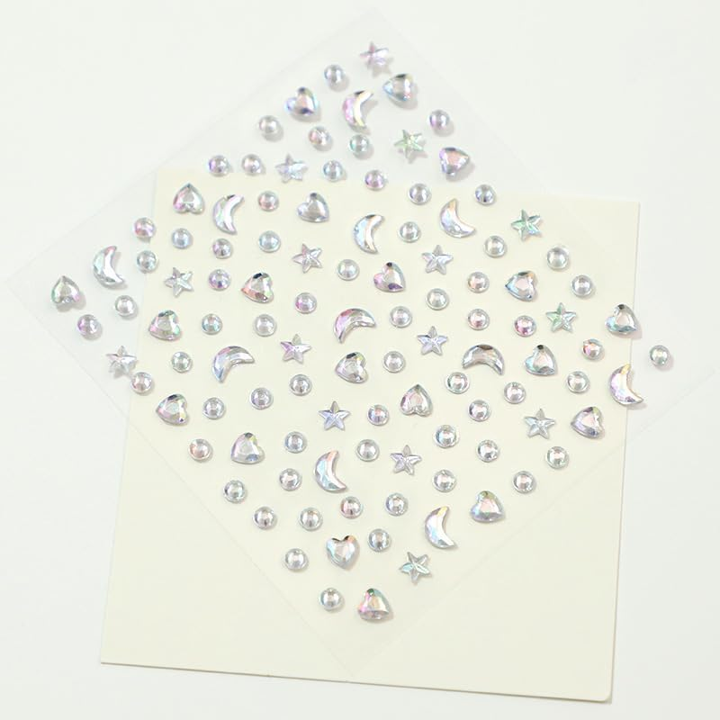 516 Pcs Self Adhesive Face Gems and Pearls for Makeup, Festival Jewels, Hair Gems, Rhinestone Stickers for Face, Eye, Makeup, Body image number 4