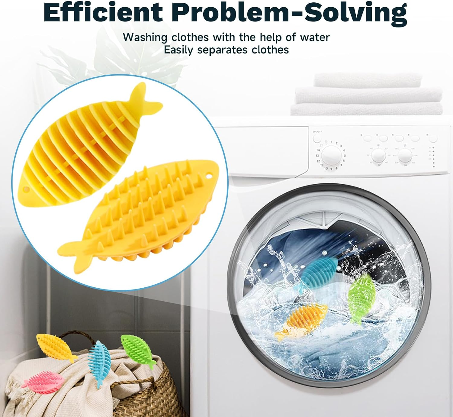 4Pcs Reusable Laundry Balls, Soft TPR Laundry Balls, Laundry Agitator Balls for Washing Machine, Dryer Balls Laundry, Laundry Scrubbing Balls Tangle-Free for Washing Machine (4) image number 4