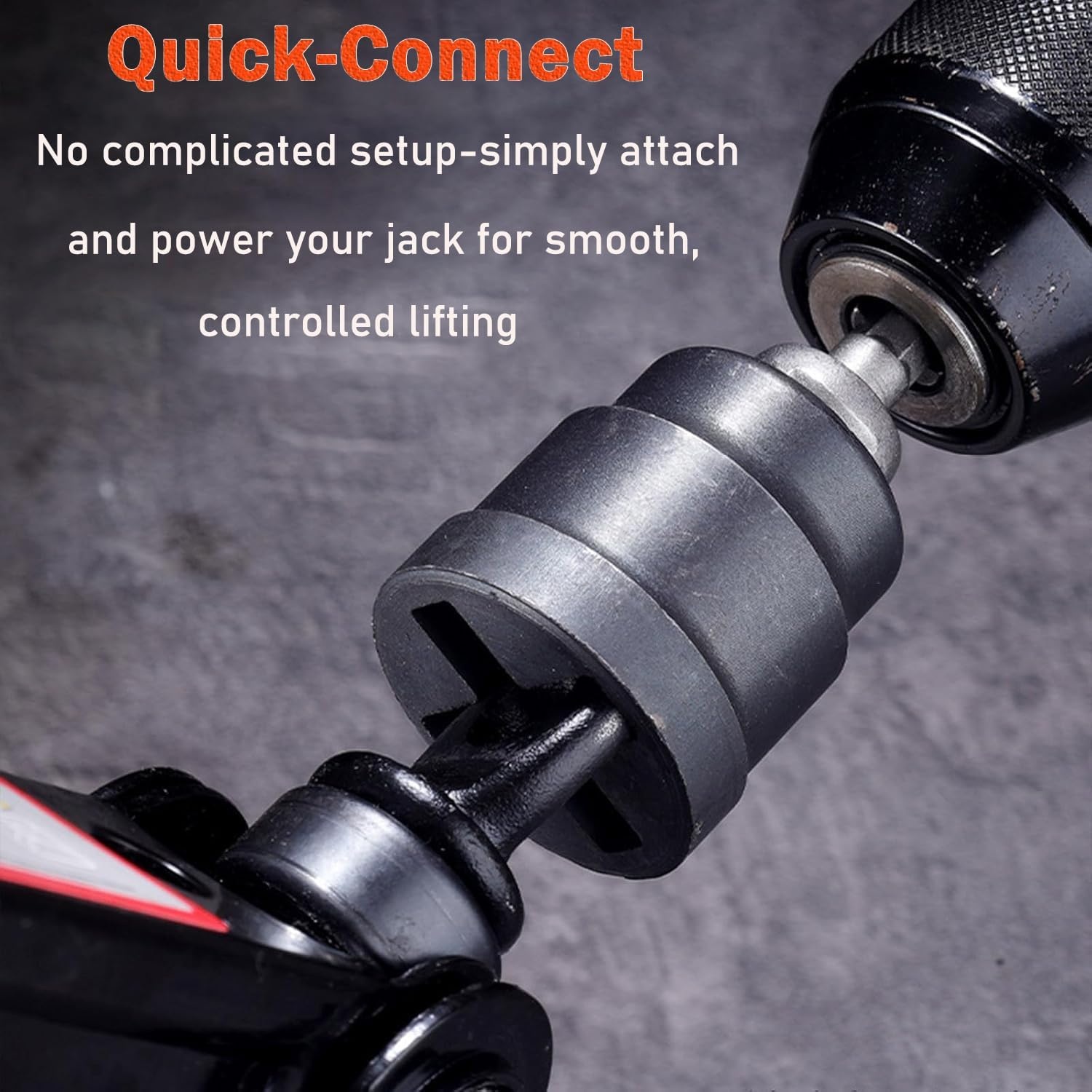 SILHOL Heavy Duty Scissor Jacks Socket Adapter with 1/4 Quick Connect Hex Shank Tools, Camper Travel Trailer Drill Adapter, Drill Attachment for Quick Car Lifting, Fits Most Standard Jacks image number 2