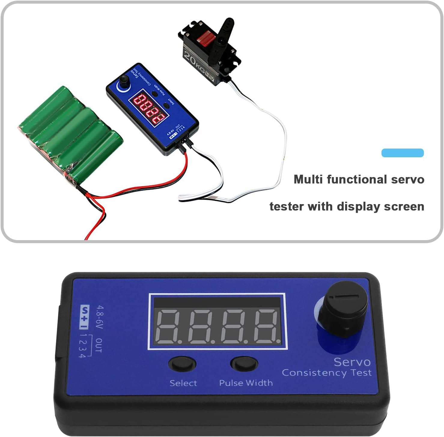 VGOL Digital Servo Tester High Accuracy RC Digital Servo Tester ESC Consistency Tester for RC Car Model Airplane Model and Ship Model Steering Gear