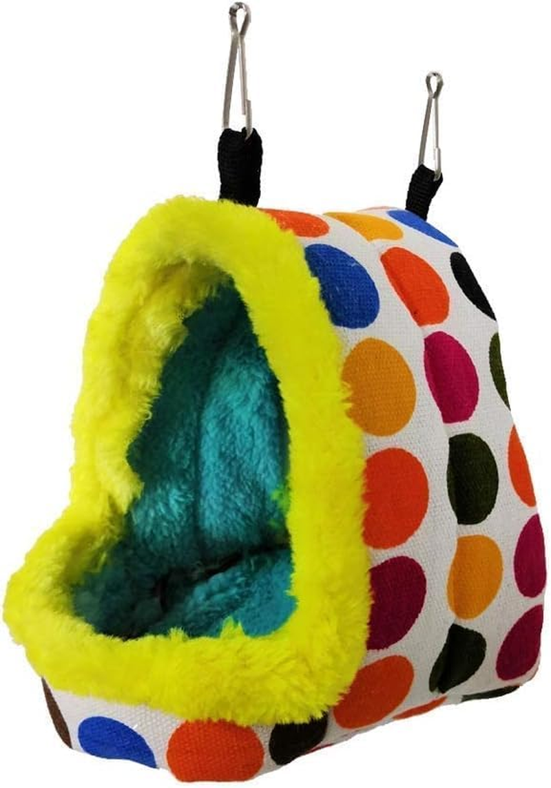 Acemedia Bird Hanging Hammock Winter Warm Parrot Nest House Bed Plush Snuggle Pet Cave Hammock Toy Parakeet Cockatiel Cage Accessory (Medium) image number 6