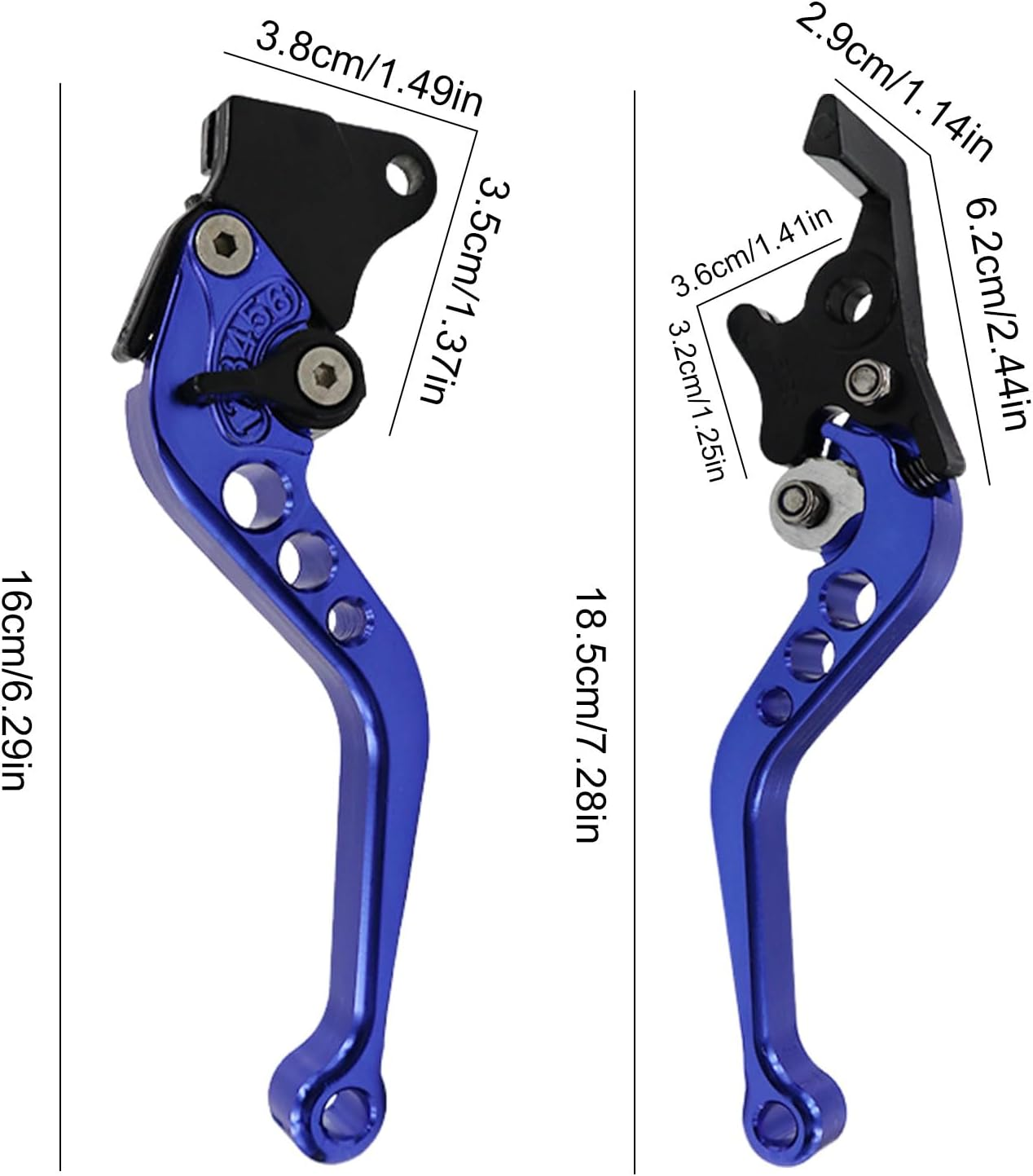 Clutch and Brake Lever Set, Metal Motorcycle Brakes - Adjustable Rust-Proof Motorbike Handlebar Brake Lever for Clear Shifting