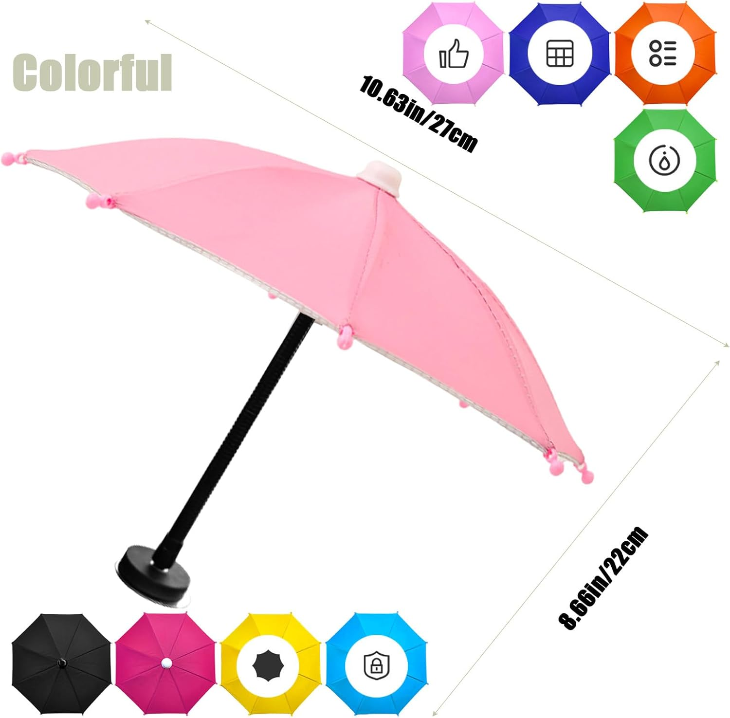 Rookii Phone Magnetic Car Navigation Shade Visor-Rain Protector,Universal Mini Anti-Reflective Glare Blocking Phone Sun Shade Shield,Umbrella for All Smartphones - Pink image number 4