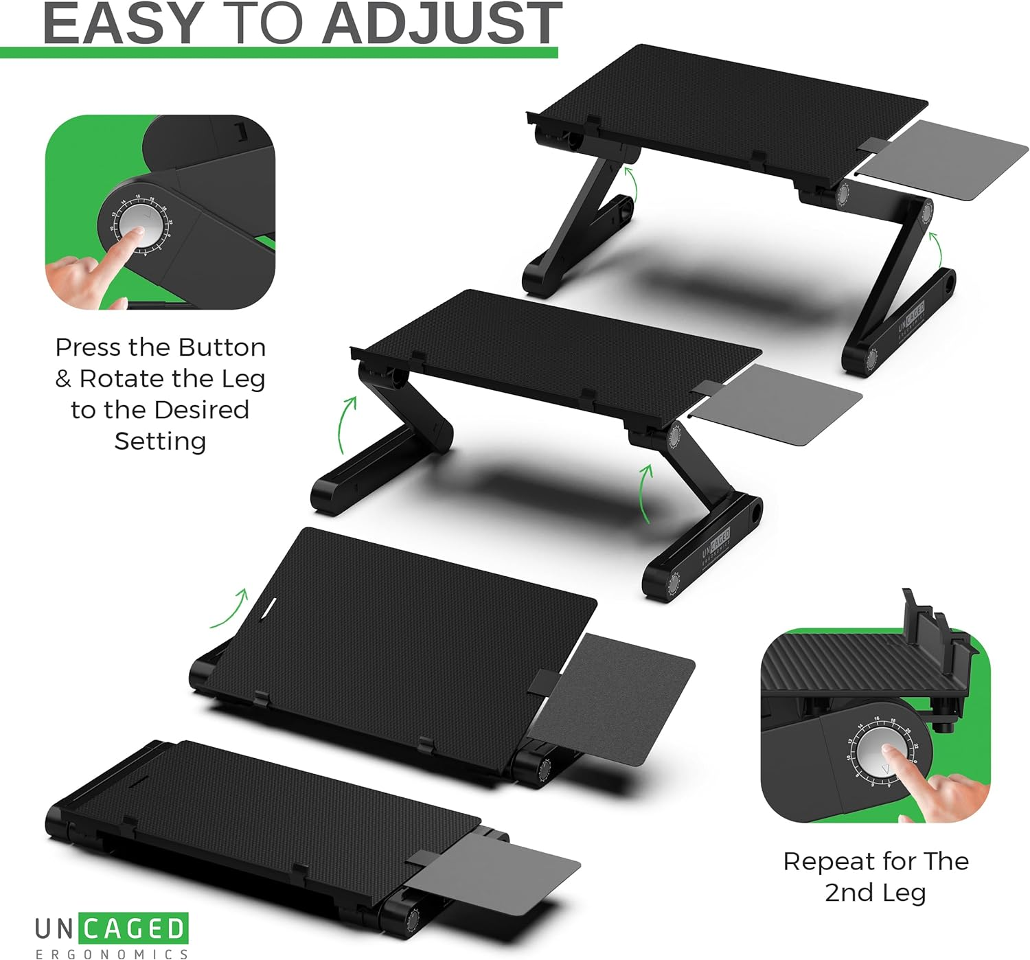 Workez Adjustable Computer Keyboard Stand for Desk, Keyboard & Mouse Stand, Ergonomic Keyboard Stand for Desktop, Computer Keyboard Riser for Desk - Black image number 4