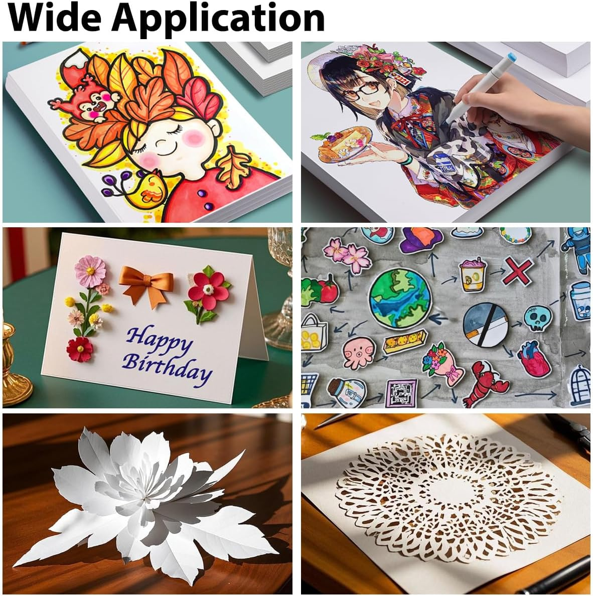 50 Sheets Thick 300Gsm White Cardstock Paper for DIY Projects and Drawing Invitation Making, Smooth Surface, A4 Size (29.7 * 21Cm) image number 5