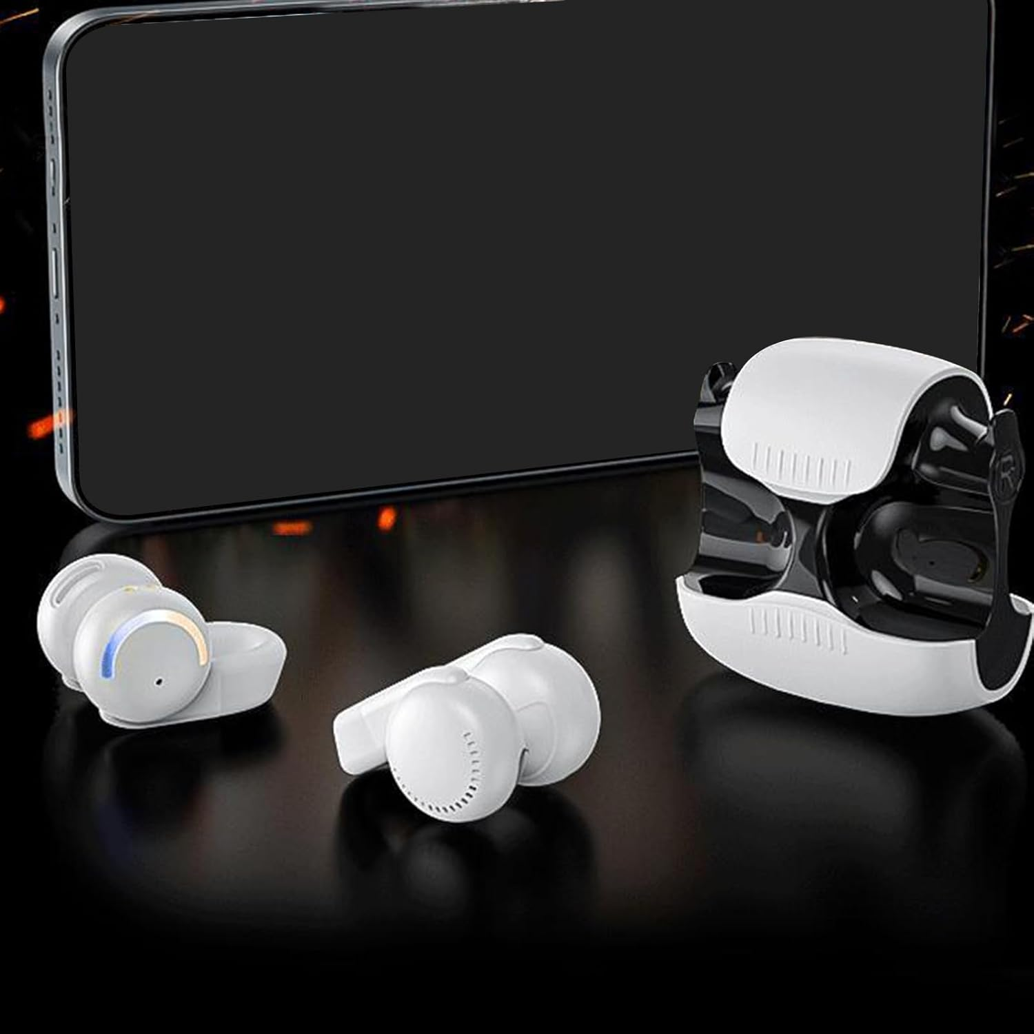 Rukjmqi Clip Ear Buds | Clip on Earbuds,Wireless Noise Reduction Bone Conduction Earphones for Sports Shower Cycling Swimming Workplace Game Running Outdoor image number 2