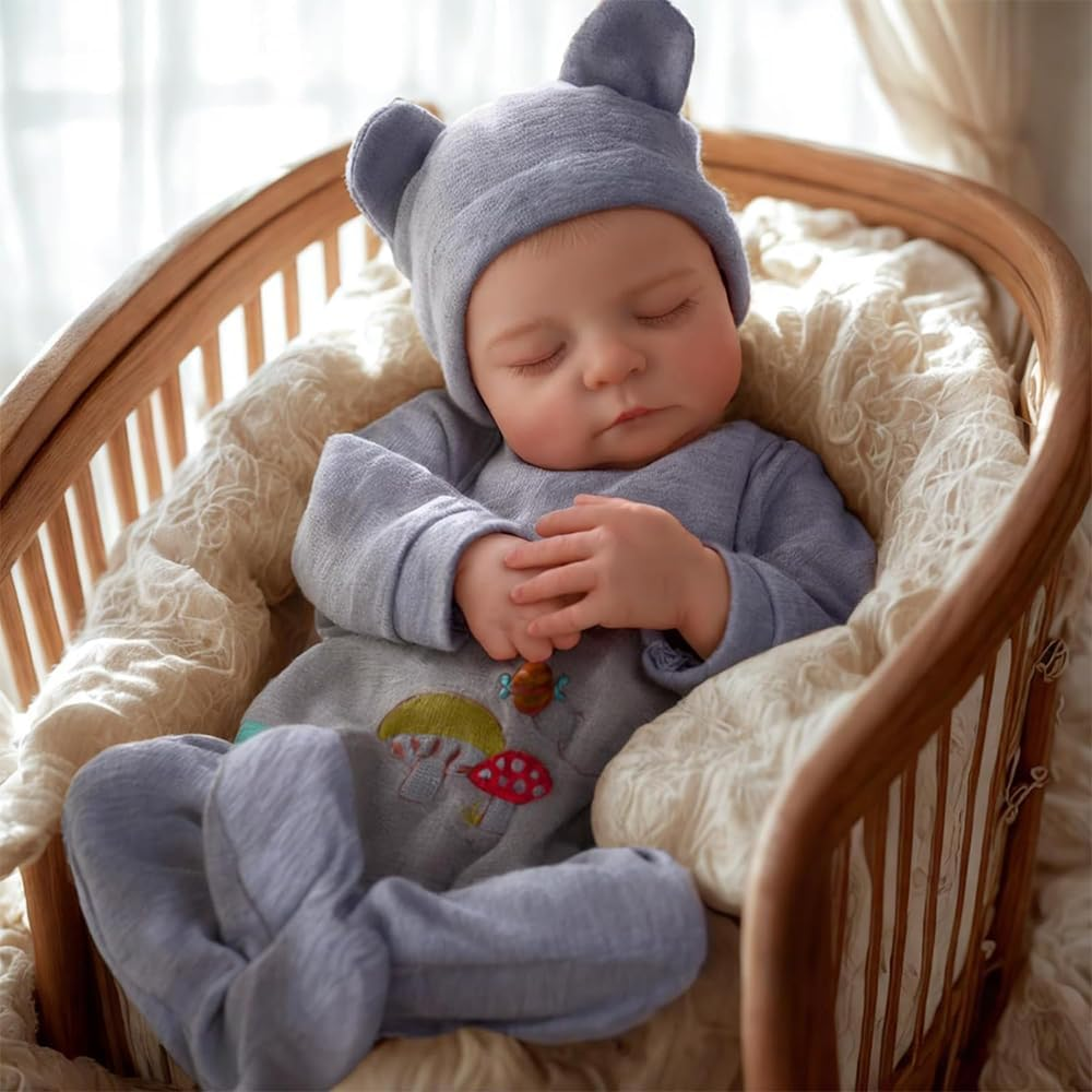 TKYFOYS Realistic Sleeping Baby Doll, 18 Inches Reborn Baby Dolls Boy Handmade Washable Reborn Babies Soft Vinyl Body, Reborn Baby Doll Looks like a Real Baby (Closed-Eyes Boy) image number 5