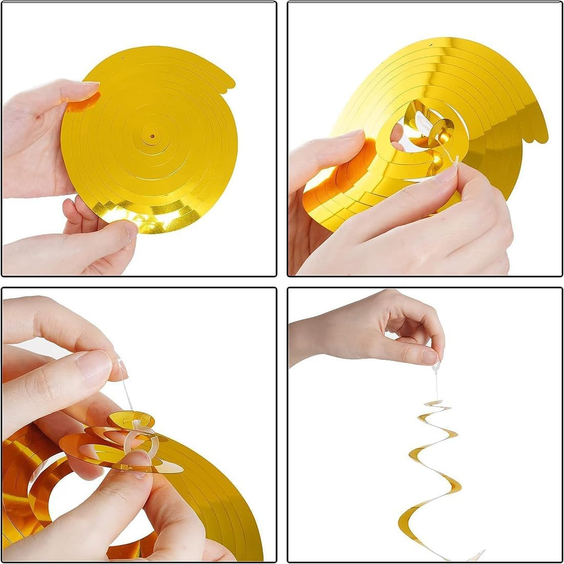 Happy Birthday Banner, Party Decoration, Rainbow Birthday Banner, Birthday Party Decorations Party Supplies, 6 Honeycomb Balls, 8 Metallic Hanging Swirls and Circle Parper Garland image number 5