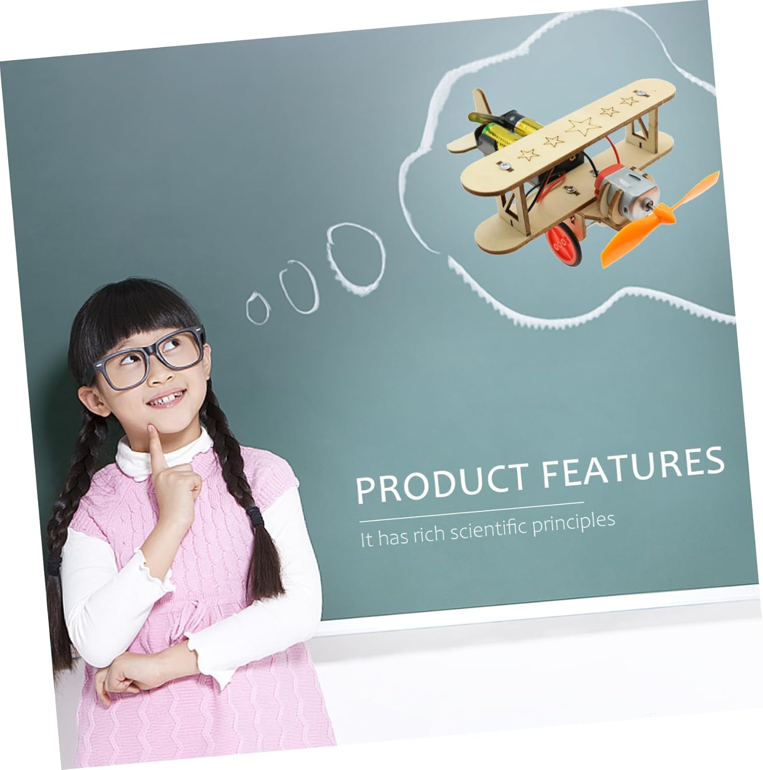 KONTONTY Toy Drone Model Kit DIY Plane Aircraft for Boys and Girls Y Toy Safe Fun Learning Toy image number 1