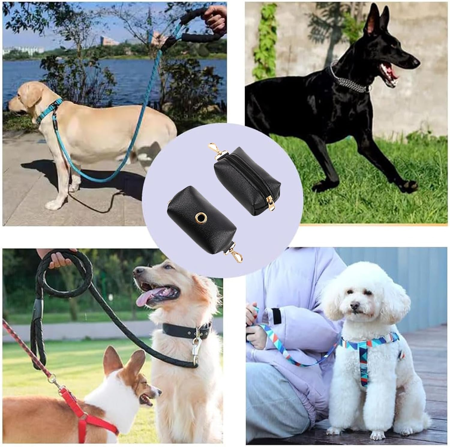 Fokmuaex 2PCS Dog Poop Bag Holder - Waste Bag Dispenser Pouch with Clip for Walking, Travel & Outdoor Use, Convenient Pet Cleanup Accessory image number 5