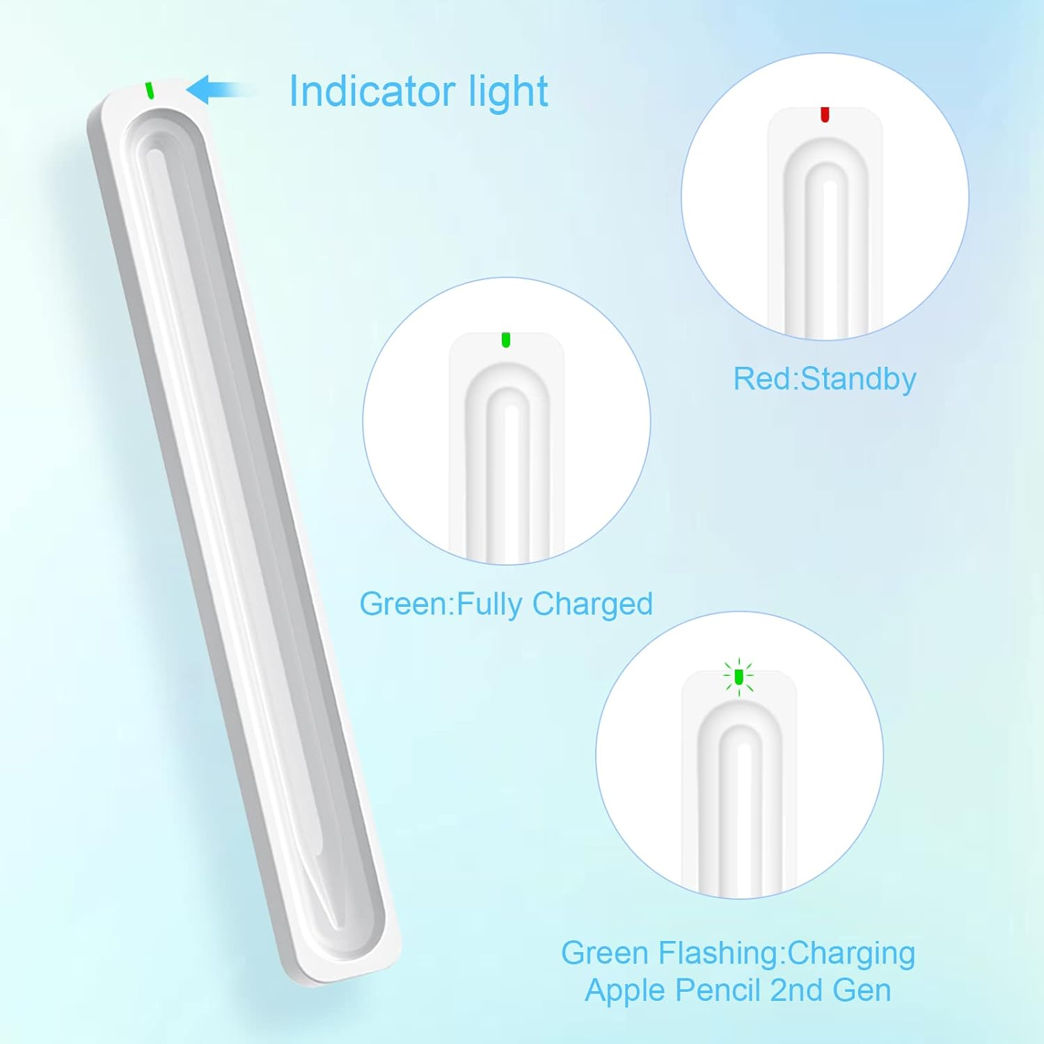 Charging Case Compatible with Apple Pencil 2Nd Generation Only, Magnetic Charging Stand for Ipad Pen 2Nd Gen with USB Cable image number 4