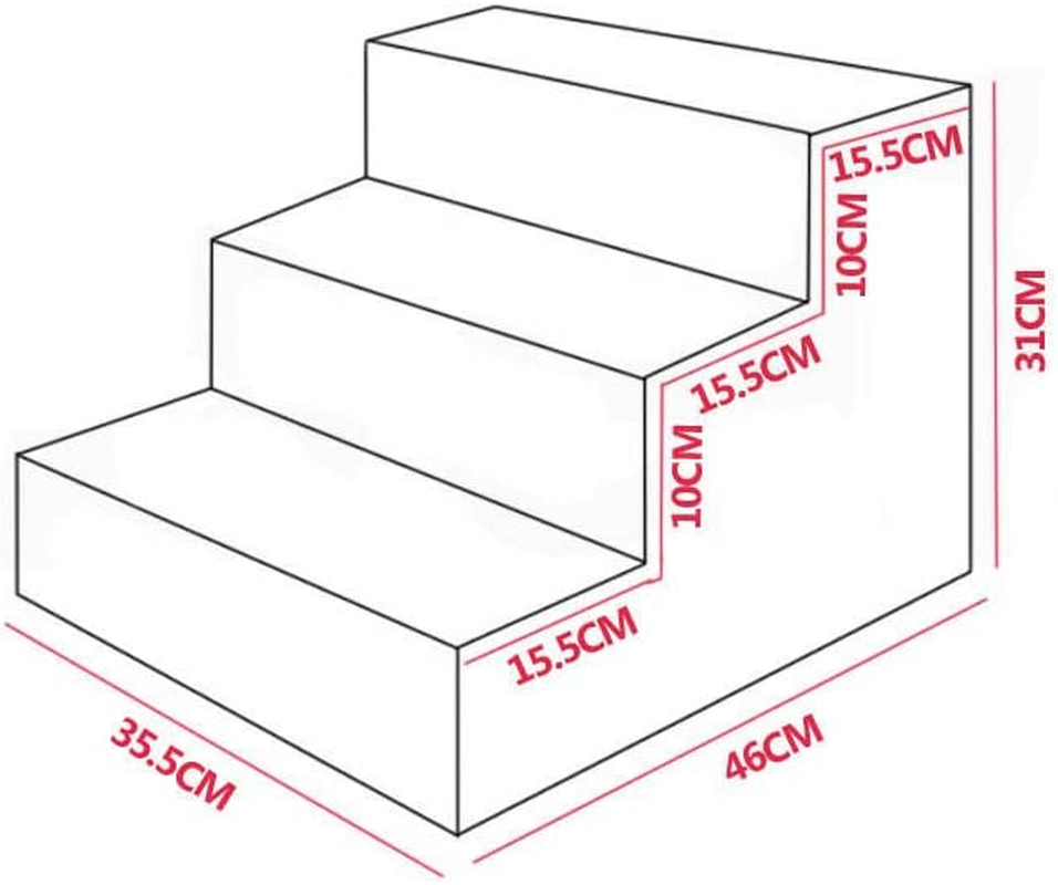 Portable Pet Soft Plush 3 Steps Ladder Dog Cat Stairs Ramp Washable Cover image number 1