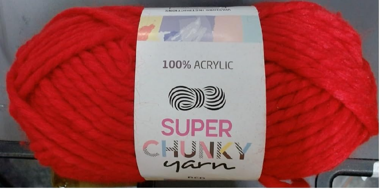 Super Chunky 3-Ply Knitting Wool Yarn 100 G, Red image number 1