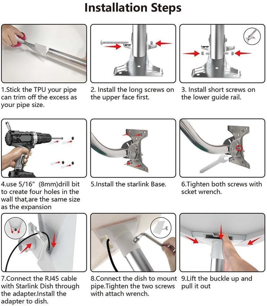 For Satellite V3 Installation Kit for Starlink Gen 3 Roof Wall Mounted Bracket image number 1