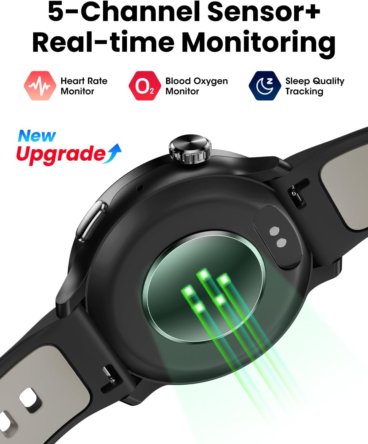 Smart Watch GPS, 1.43" AMOLED Screen Smart Watch for Men/Women Fitness Tracker, Military Smartwatches Compass，Compatible with Android & Ios (Bluetooth Call Answer/Dial), Multiple Sports Modes image number 6