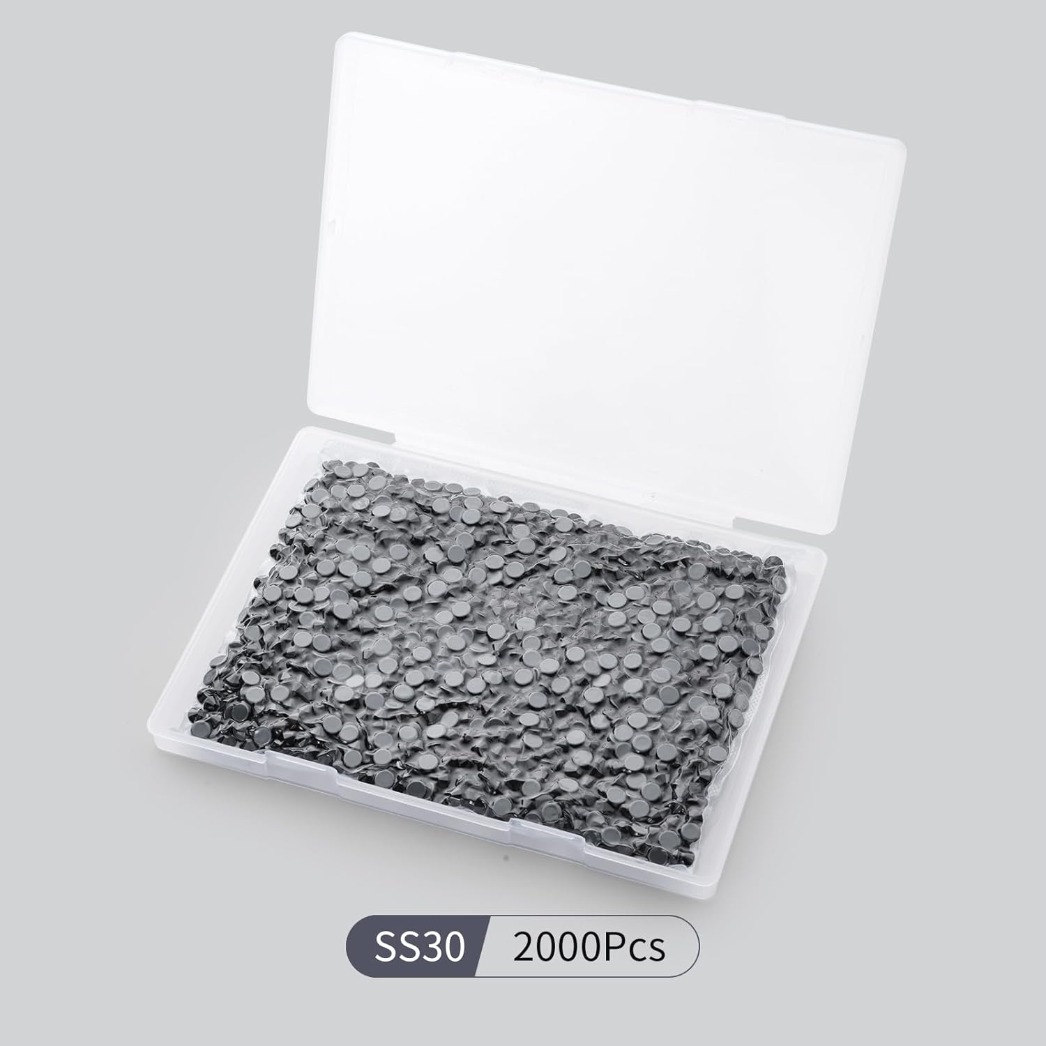 YHMQ DU Hotfix Rhinestones, Bulk, 2000 Crystal Hotfix Rhinestones for Crafts, Clothing, DIY Decoration, Black SS30, 6.4-6.6 Mm image number 6