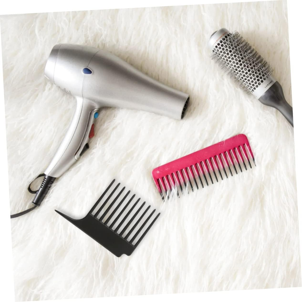 CIMAXIC 2Pcs Wide Teeth Comb Hairdressing Tool Double Sided Rat Tail Comb for Hair image number 5