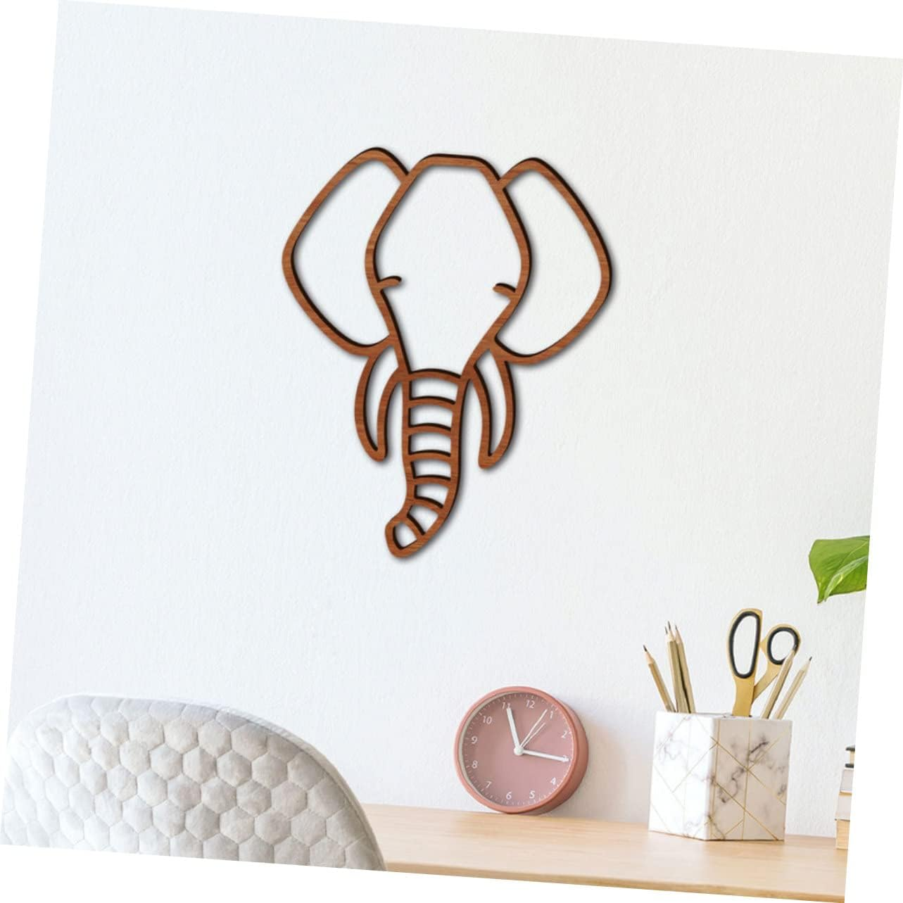 KAILIKETIY 2Pcs Wooden Animal Wall Decor Set 3D Cartoon Style Wood Animal Wall Art for Boys and Girls Nursery and Office Room Decorations