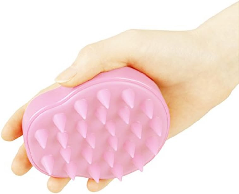Hair Scalp Massager Shampoo Brush, Scalp Care Hair Wash Brush Silicone Comb - Pink - Black image number 7