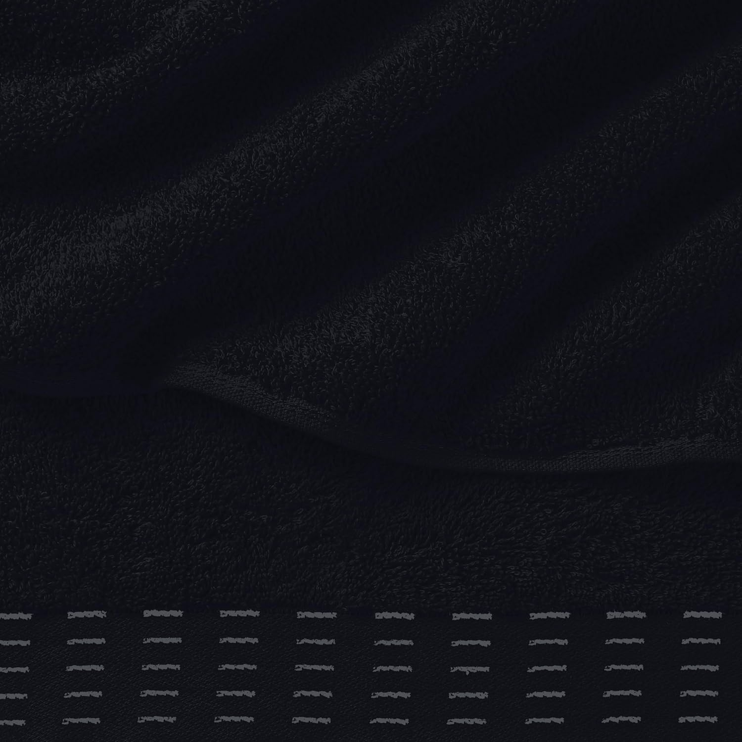 MALLONI HOME Ultra Soft 6 Pack Cotton Towel Set, Contains 2 Bath Towels 28X55 Inch, 2 Hand Towels 16X24 Inch & 2 Wash Coths 12X12 Inch, Ideal Everyday Use, Compact & Lightweight - Black image number 3