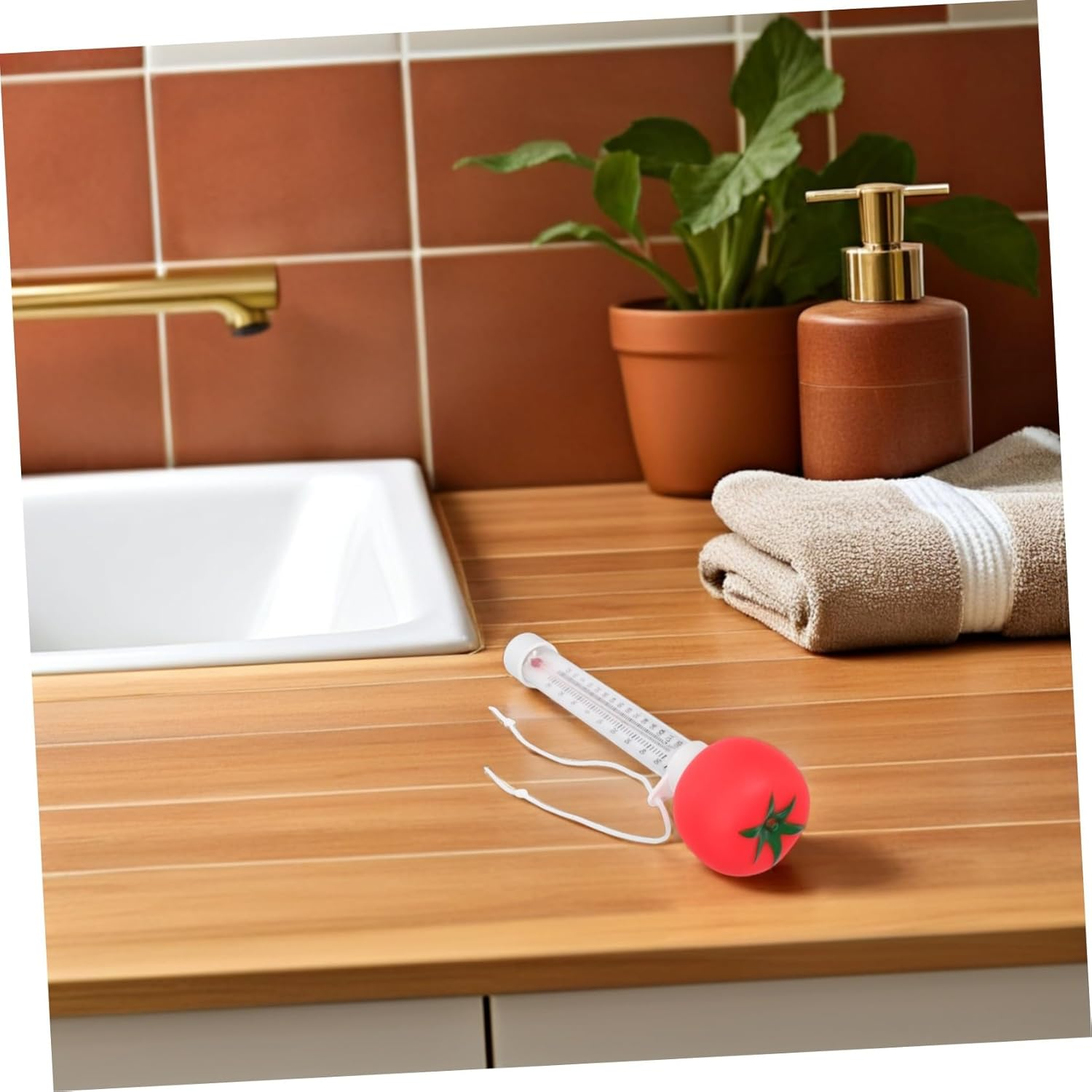 BESPORTBLE Tomato Floating Thermometer for Swimming Pools Large Display Easy Read Water Temperature Gauge for Baths Indoor Outdoor Spas Hot Tubs Ponds image number 3