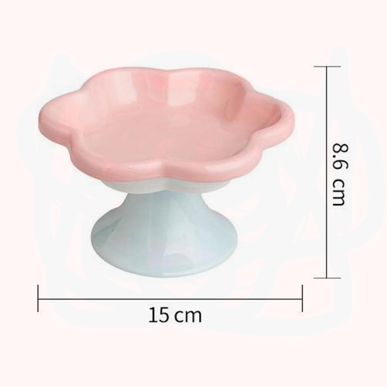 Ceramic Raised Cat Bowls, Pet Feeder Bowl Elevated Pet Feeder for Cats, Medium Puppies & Small Dogs, Pink image number 6