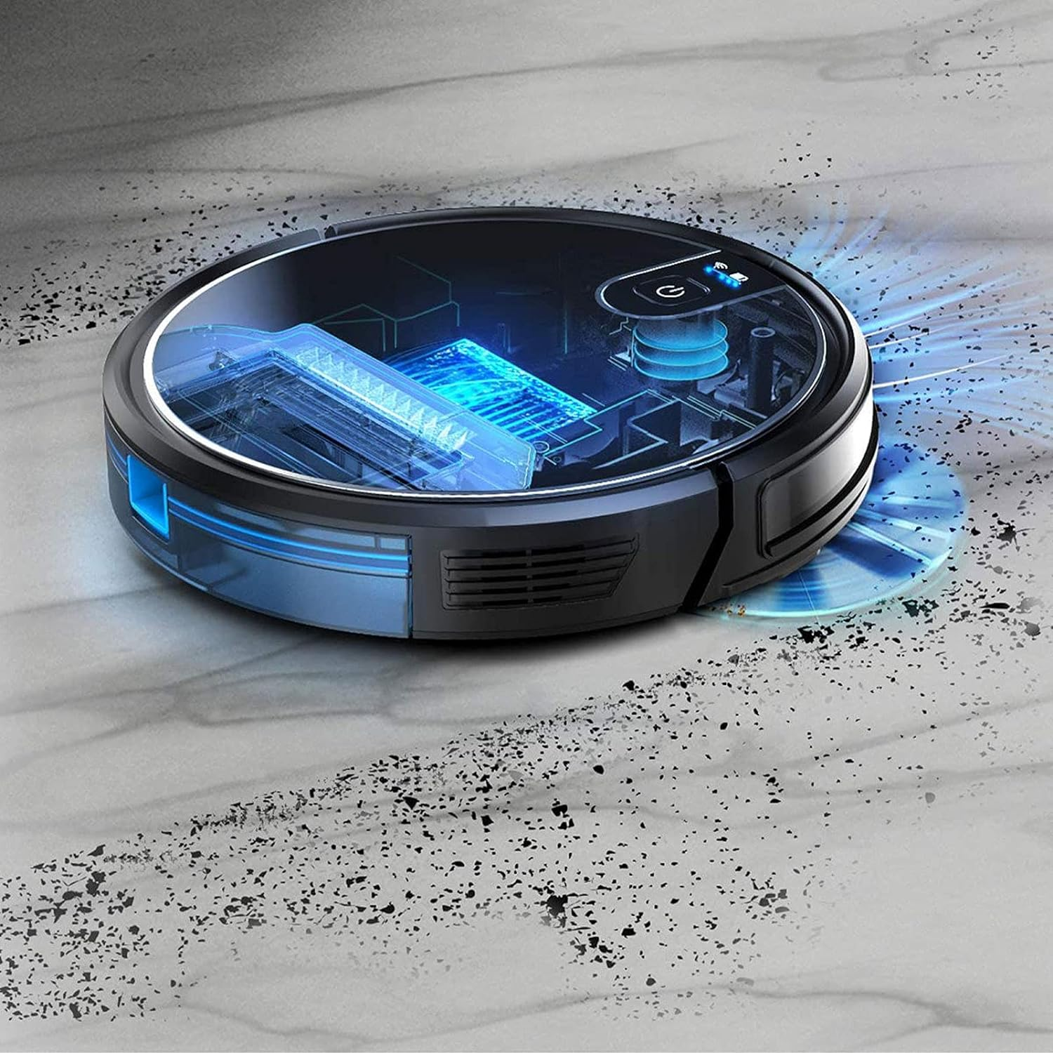 Mygenie X-Sonic Robot Vacuum Cleaner Wi-Fi Pro 2-In-1 Vacuum and Mopping - Gyroscopic Navigation, Anti-Collision, App Control, 0.6L Dust Bin, 0.35L Water Tank, Black image number 6