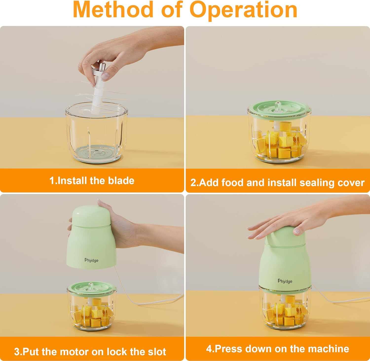 Phydge Baby Food Maker, Baby Food Processor, Green, Baby Food Blender, Fruit, Vegetable, Meat image number 4