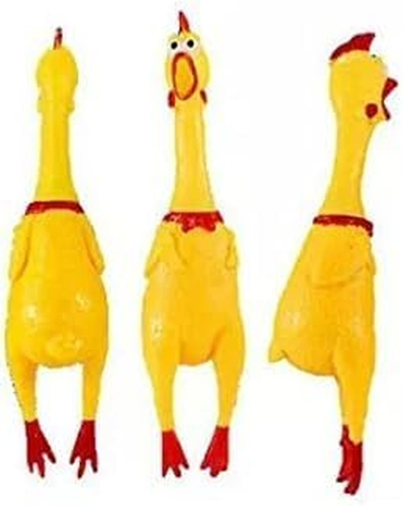 Rubber Chicken Toy 2 Pack 30 Cm Yellow Squeaky Dog Toy, Funny Chicken Toy Compatible with Dogs, Party Decorative Gift,- Haheihei image number 4