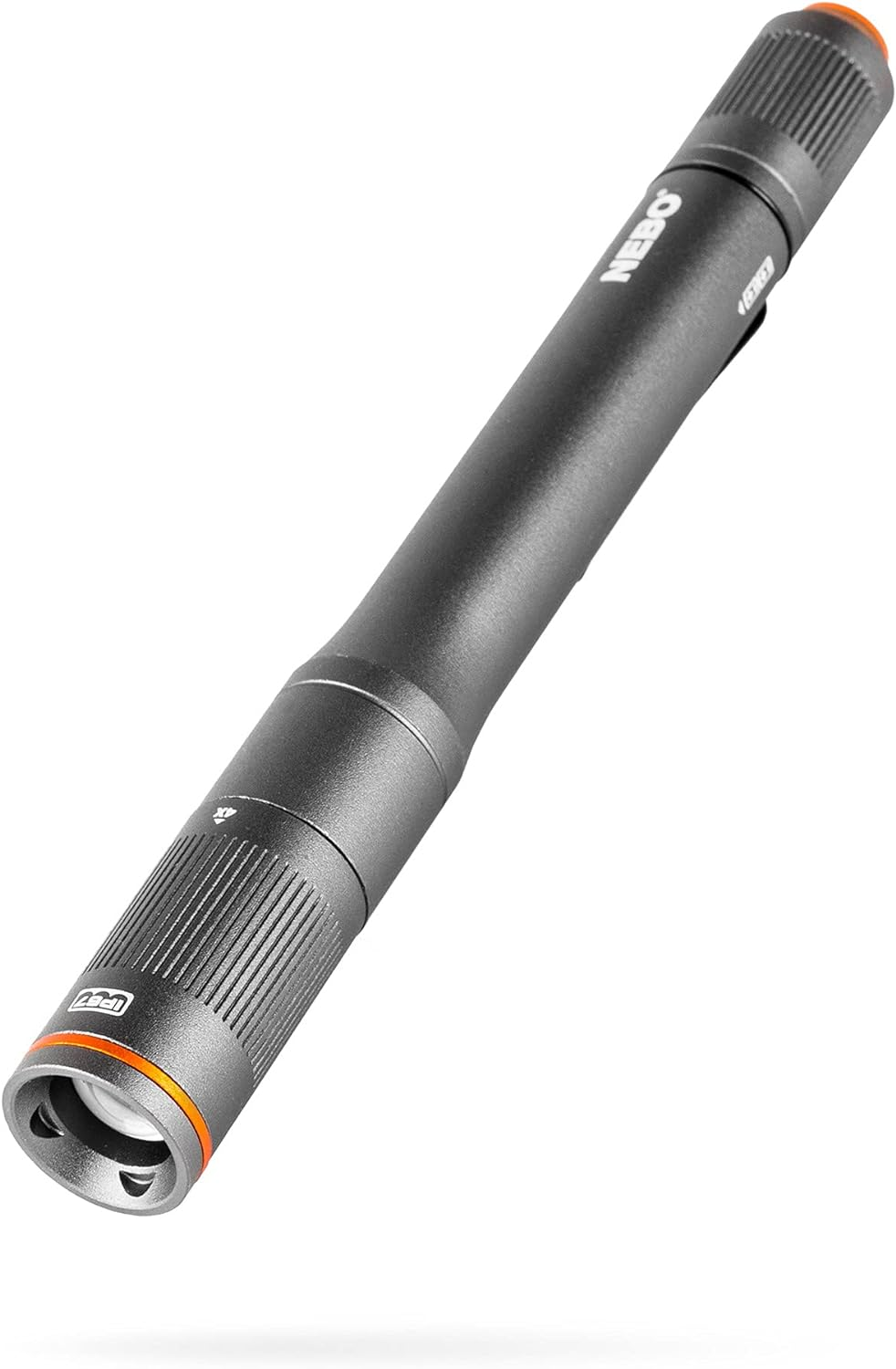 NEBO Columbo 150 Pen-Sized Flashlight | Black LED Inspection/Work Light | 4X Adjustable Zoom, NEB-POC-0007-G, Grey // &bull; Powered by 2X AAA Alkaline Batteries image number 1
