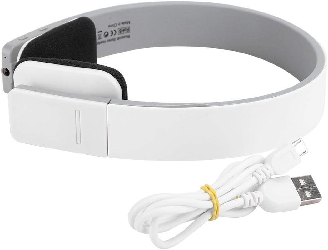 VBESTLIFE Bluetooth Headset, BQ618 Wireless Bluetooth 5.0 Stereo Sports Headset with Microphone Running Fitness Heavy Bass Audio Hands-Free Headphones (White) image number 5