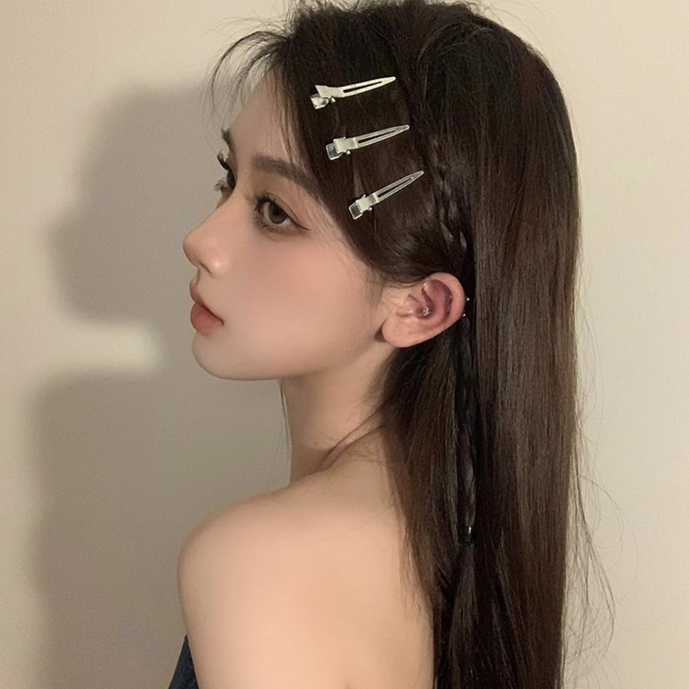 Rockreyoa Metal Duckbill Hair Clips, Small Crocodile Clips, Crocodile Clips, Hairdresser Alligator Clips, Hair Clips for Women, Hair Salon, Girls, Hair Styling, DIY Accessories, 3 Colours, 3.5 Cm image number 3